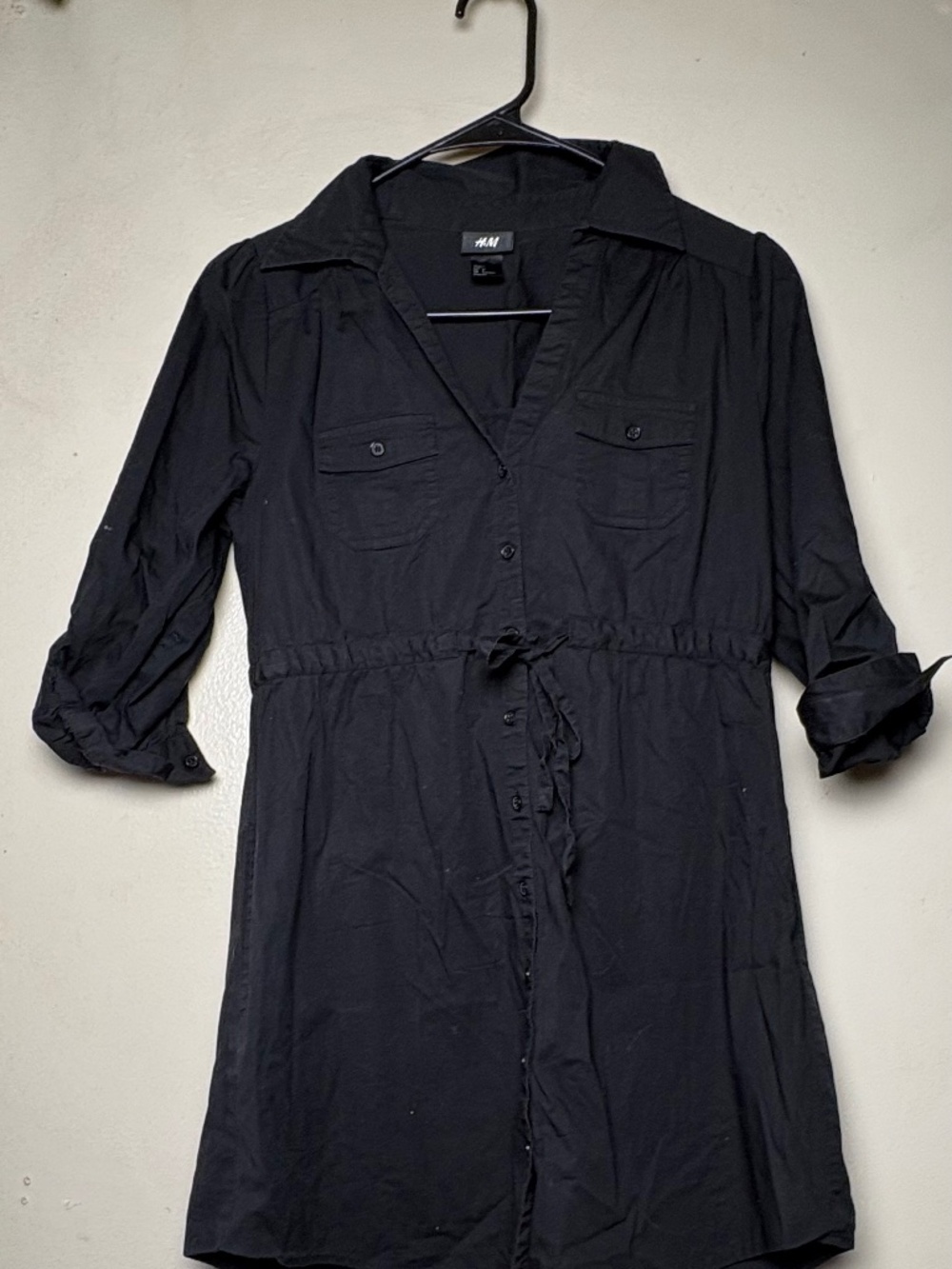 H&M Dress Black Shirt Style L